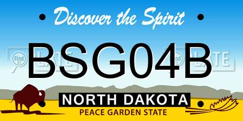 BSG04B North Dakota License Plate