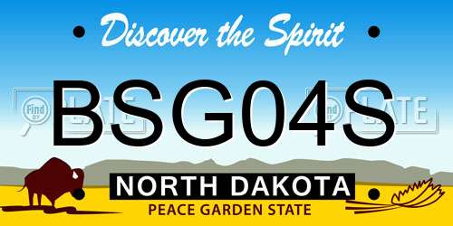BSG04S North Dakota License Plate