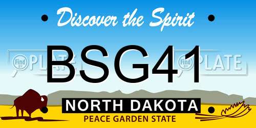 BSG41 North Dakota License Plate