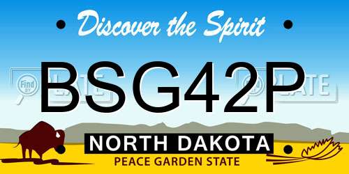 BSG42P North Dakota License Plate