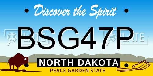 BSG47P North Dakota License Plate