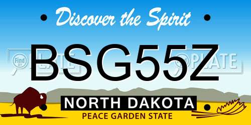 BSG55Z North Dakota License Plate