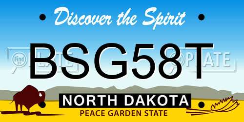 BSG58T North Dakota License Plate