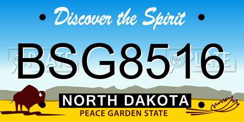 BSG8516 North Dakota License Plate