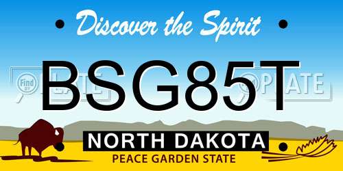 BSG85T North Dakota License Plate