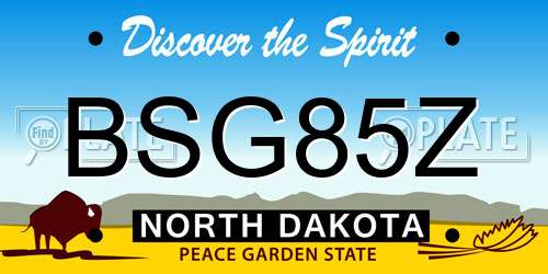 BSG85Z North Dakota License Plate