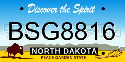 BSG8816 North Dakota License Plate