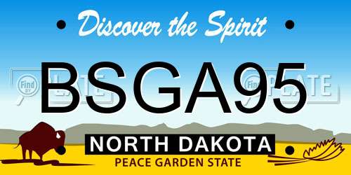 BSGA95 North Dakota License Plate