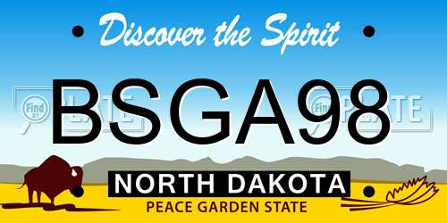 BSGA98 North Dakota License Plate