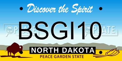 BSGI10 North Dakota License Plate