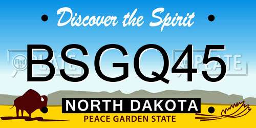 BSGQ45 North Dakota License Plate
