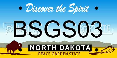 BSGS03 North Dakota License Plate