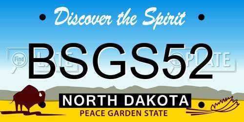 BSGS52 North Dakota License Plate