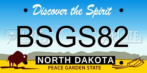 BSGS82 North Dakota License Plate