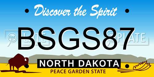 BSGS87 North Dakota License Plate