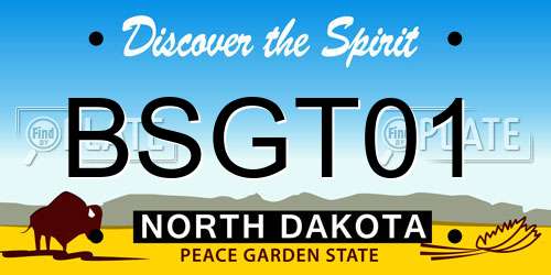 BSGT01 North Dakota License Plate
