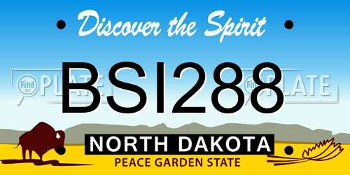 BSI288 North Dakota License Plate