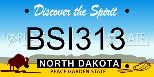 BSI313 North Dakota License Plate