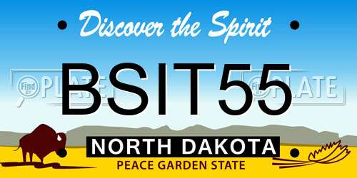 BSIT55 North Dakota License Plate