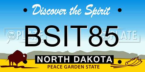 BSIT85 North Dakota License Plate