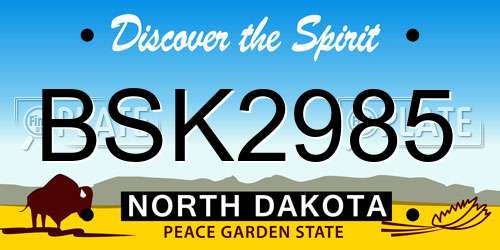 BSK2985 North Dakota License Plate