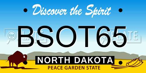 BSOT65 North Dakota License Plate