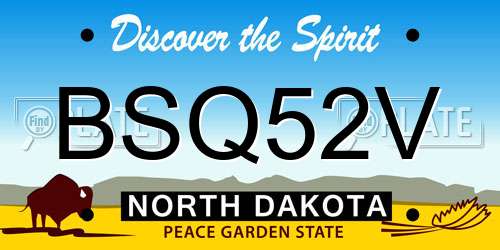 BSQ52V North Dakota License Plate