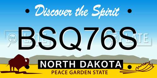 BSQ76S North Dakota License Plate