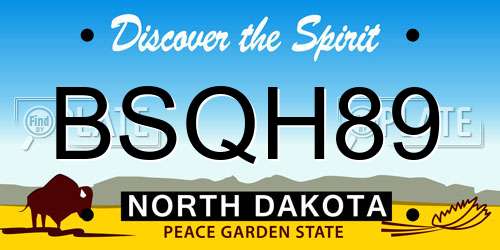 BSQH89 North Dakota License Plate