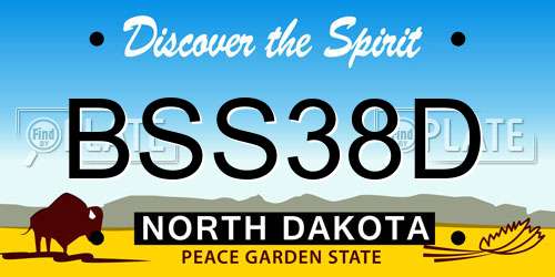 BSS38D North Dakota License Plate