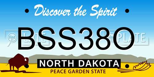 BSS38O North Dakota License Plate