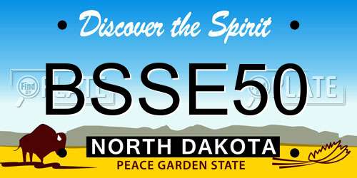 BSSE50 North Dakota License Plate