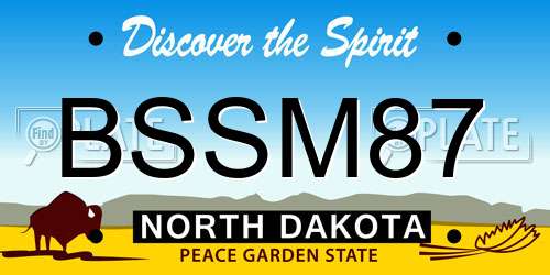 BSSM87 North Dakota License Plate