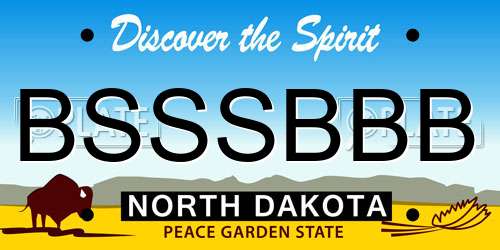 BSSSBBB North Dakota License Plate