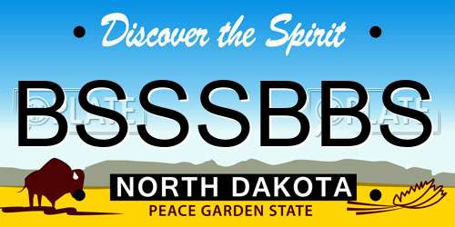 BSSSBBS North Dakota License Plate