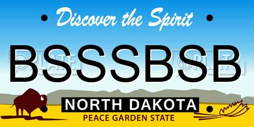 BSSSBSB North Dakota License Plate
