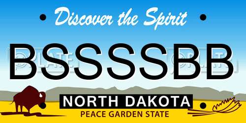 BSSSSBB North Dakota License Plate