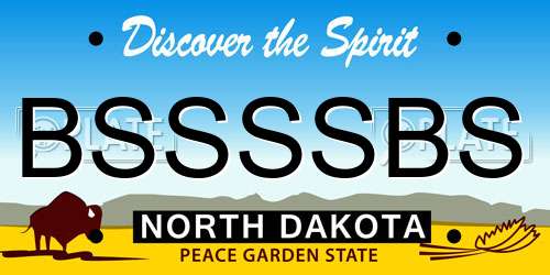 BSSSSBS North Dakota License Plate