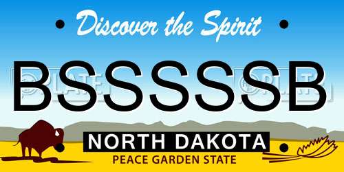 BSSSSSB North Dakota License Plate