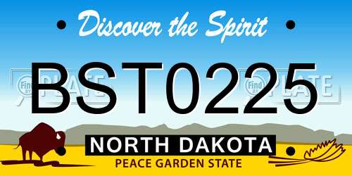 BST0225 North Dakota License Plate