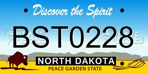 BST0228 North Dakota License Plate