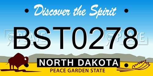 BST0278 North Dakota License Plate