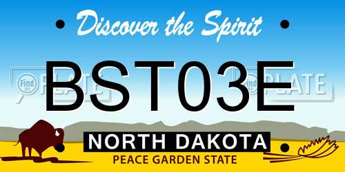 BST03E North Dakota License Plate