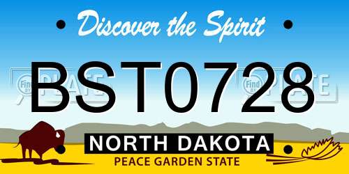 BST0728 North Dakota License Plate