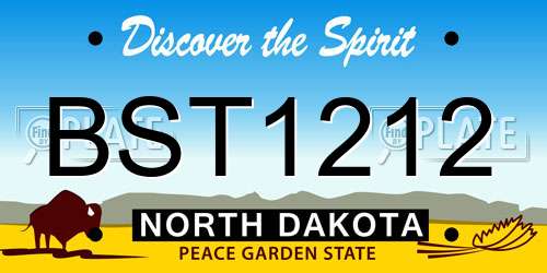 BST1212 North Dakota License Plate