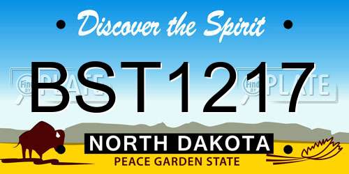 BST1217 North Dakota License Plate