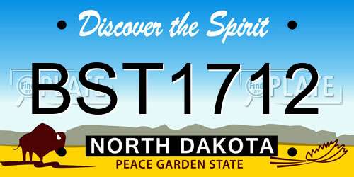 BST1712 North Dakota License Plate