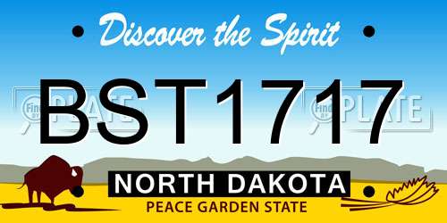 BST1717 North Dakota License Plate