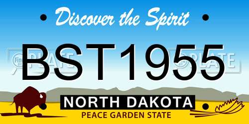 BST1955 North Dakota License Plate