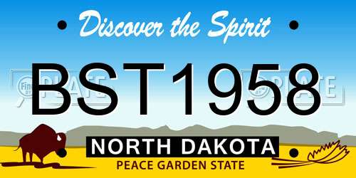 BST1958 North Dakota License Plate